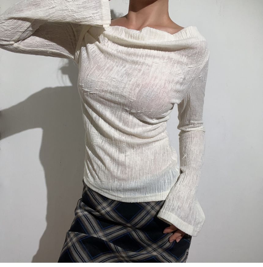 Cowl Neck Long-Sleeve Tee