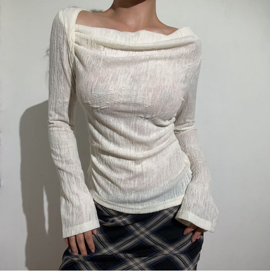 Cowl Neck Long-Sleeve Tee