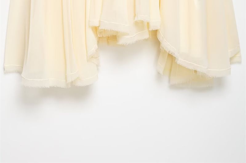 [S] Spaghetti Strap Lace Panel Open Back Mini A-Line Dress