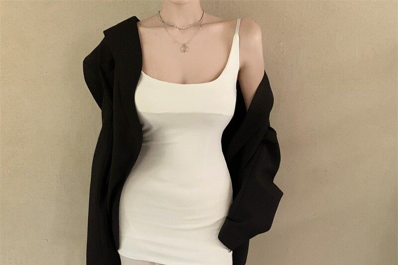 Spaghetti Strap Scoop Neck Plain Ruched Maxi A-Line Dress