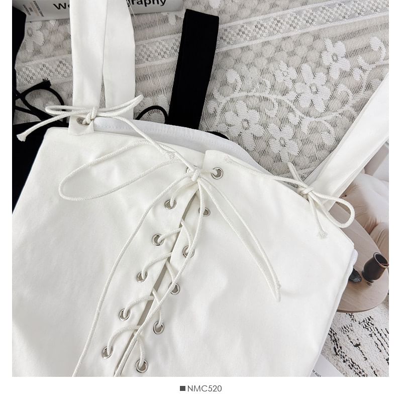 Lace-Up Slim-Fit Tank Top