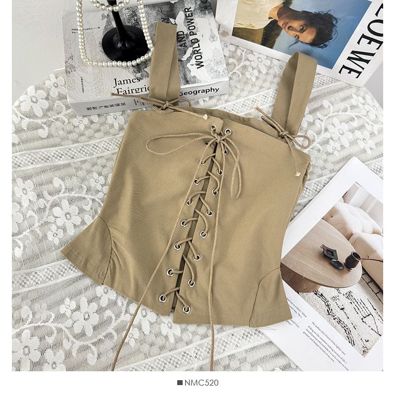 Lace-Up Slim-Fit Tank Top
