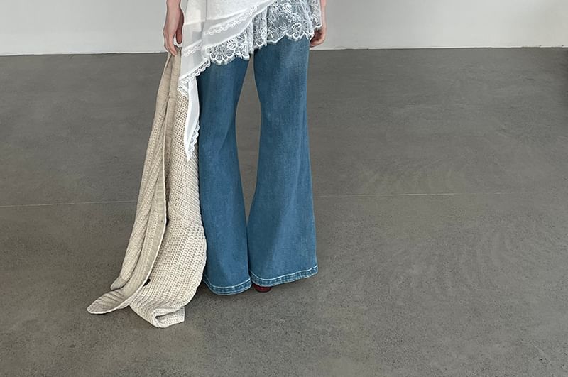 Sleeveless Lace Panel Asymmetrical Long Top