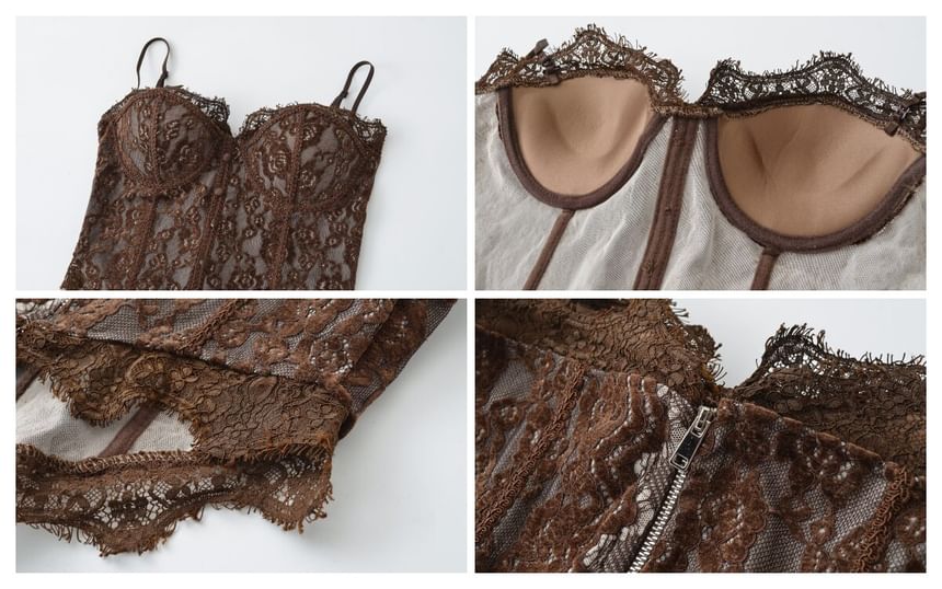 Slit Lace Camisole Top