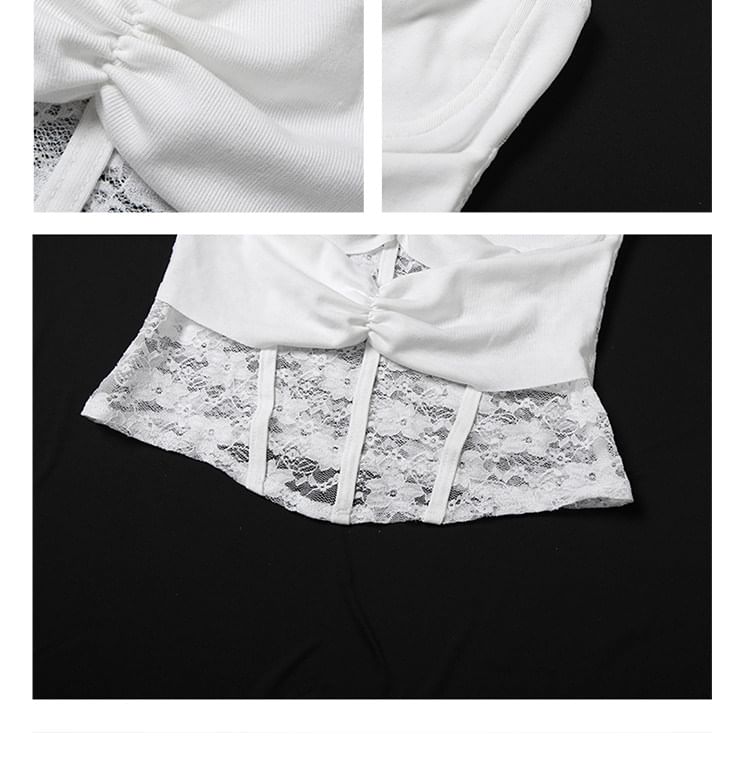 Strapless Lace Crop Top