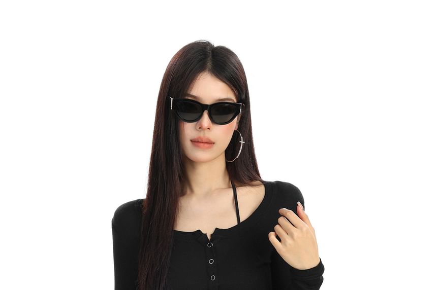 Sheer Scoop Neck Long-Sleeve Tee
