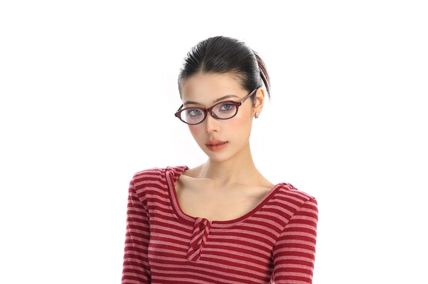 Striped Scoop Neck Slim-Fit Long-Sleeve Tee