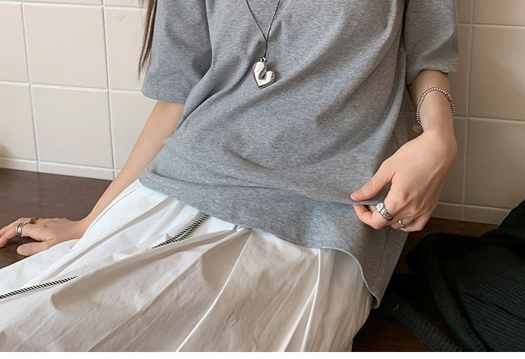 Off Shoulder Long Sleeve Basic Tee