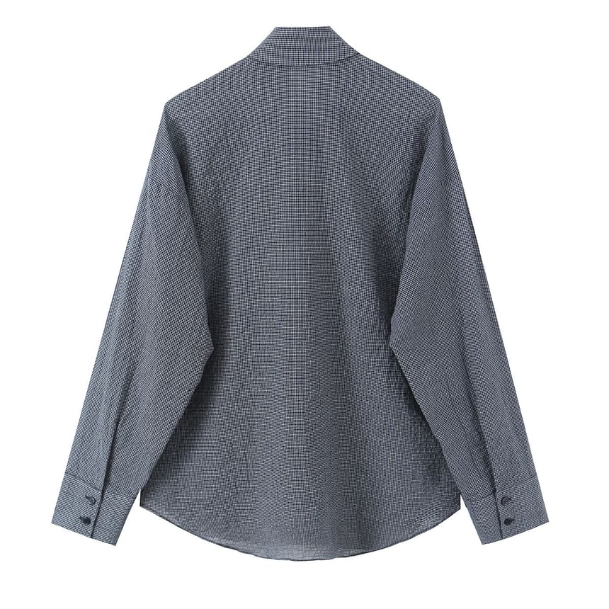 Tie Front Plaid Shirt Long Sleeve