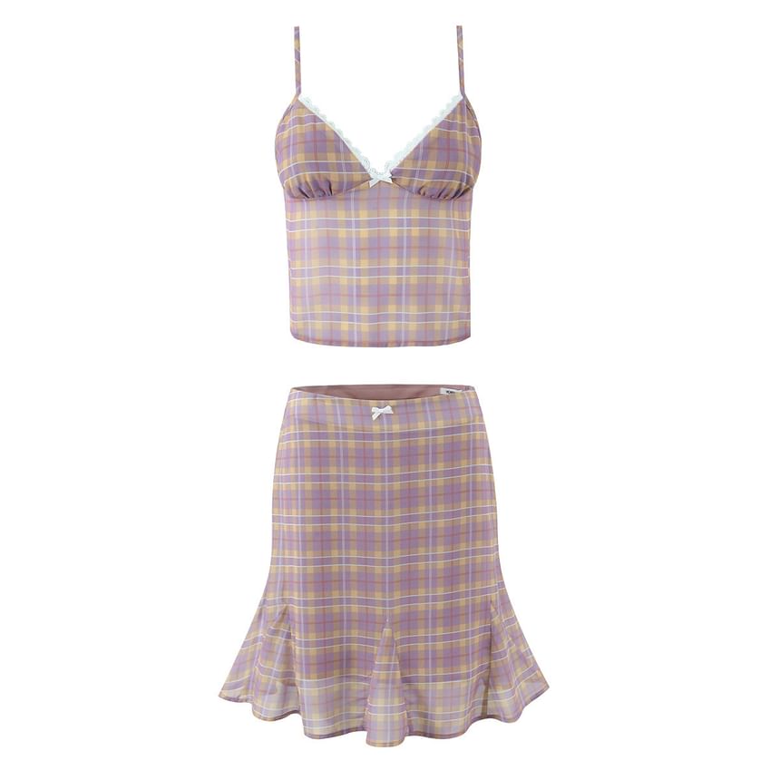 Lace Camisole and Sheer Skirt Set