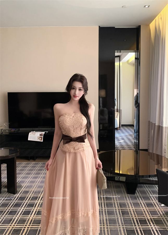 Two-Tone Halter Top with Maxi Skirt and Sash Set