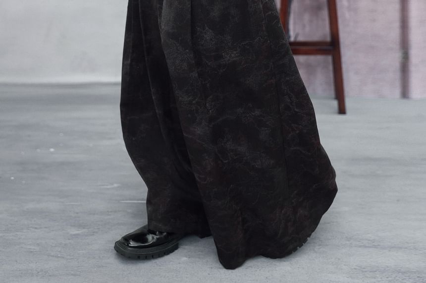 Tie-Dye Long-Sleeve Shirt and Wide-Leg Mid-Rise Pants