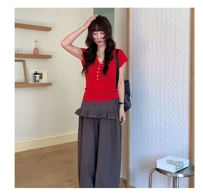 Slim-Fit Notch Neck Short-Sleeve Tee