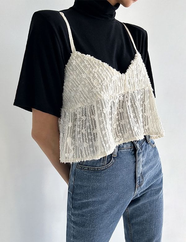 Textured Flowy V-Neck Camisole