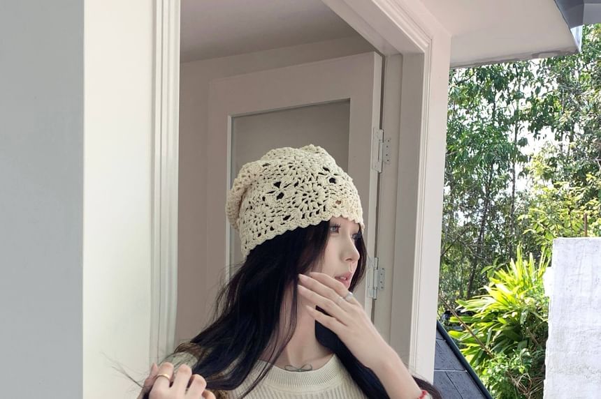 Ribbed Knit Crew Neck Short-Sleeve Top