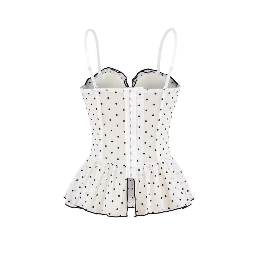 Ruffle Camisole with Polka Dot Pattern