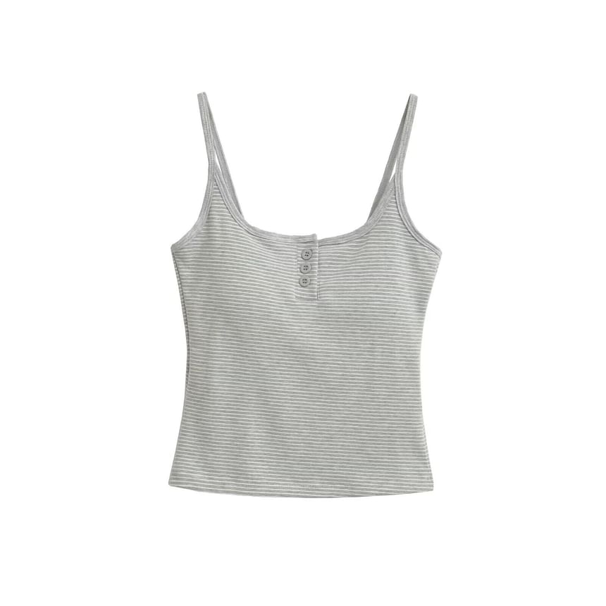 Striped Henley Camisole Top