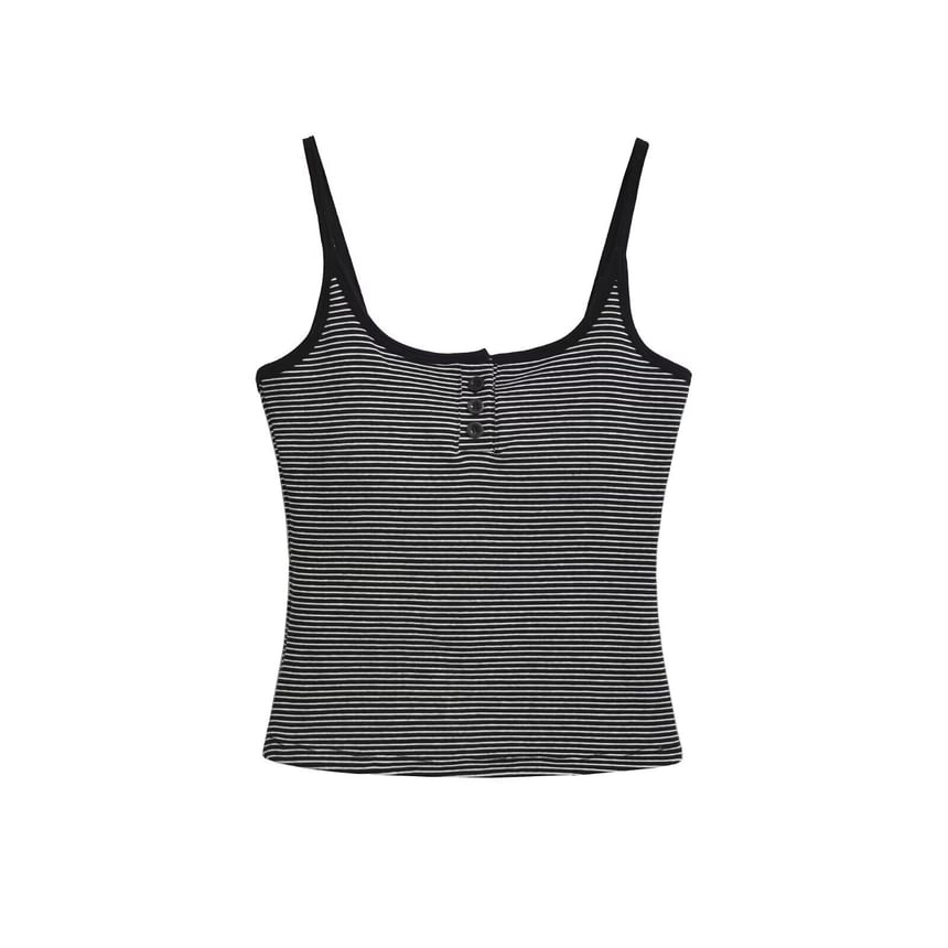 Striped Henley Camisole Top