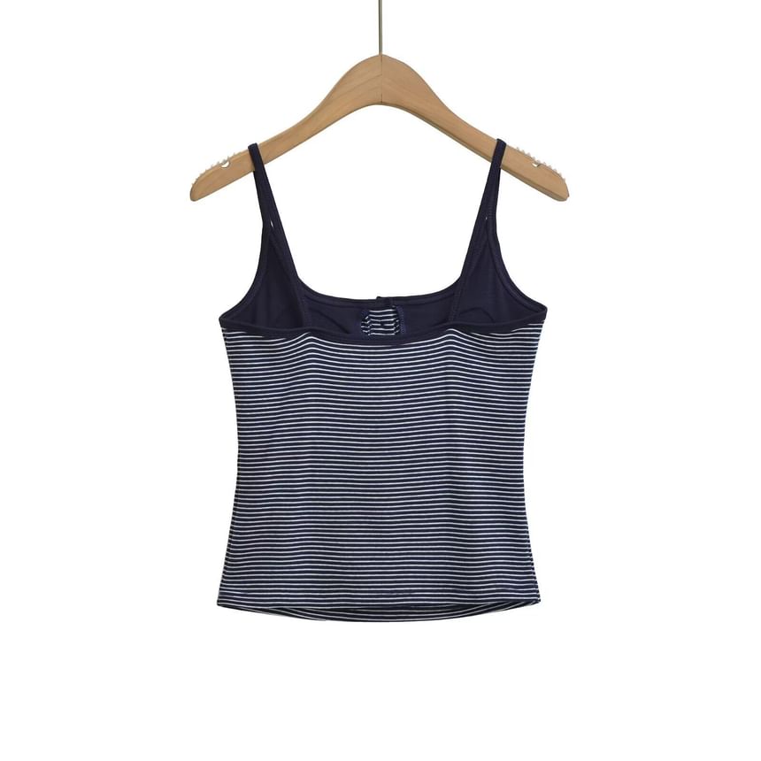 Striped Henley Camisole Top