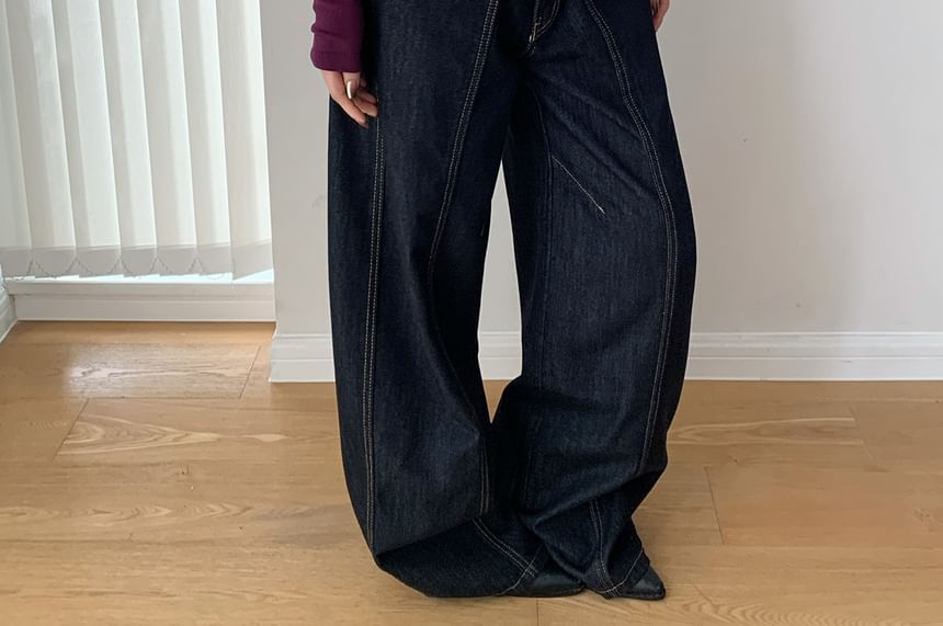 Two-Tone Long-Sleeve Crop Top with Mock Layer