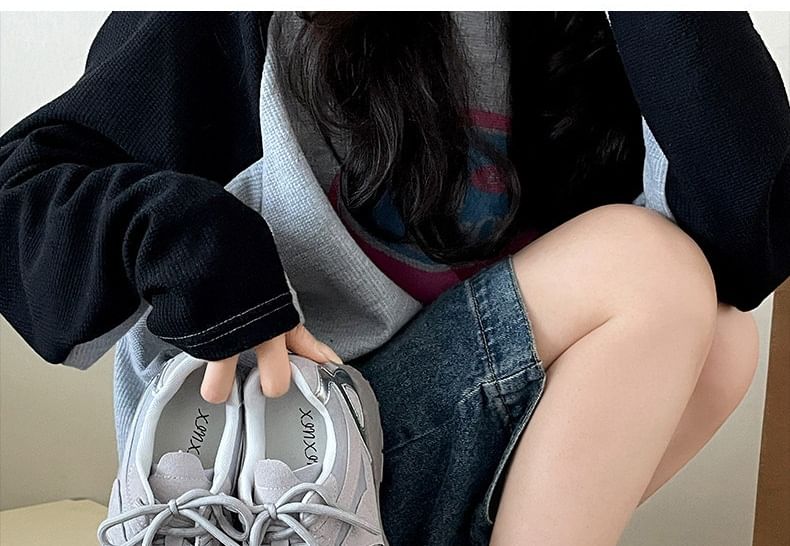 Mesh Panel Rubber Sole Sneakers