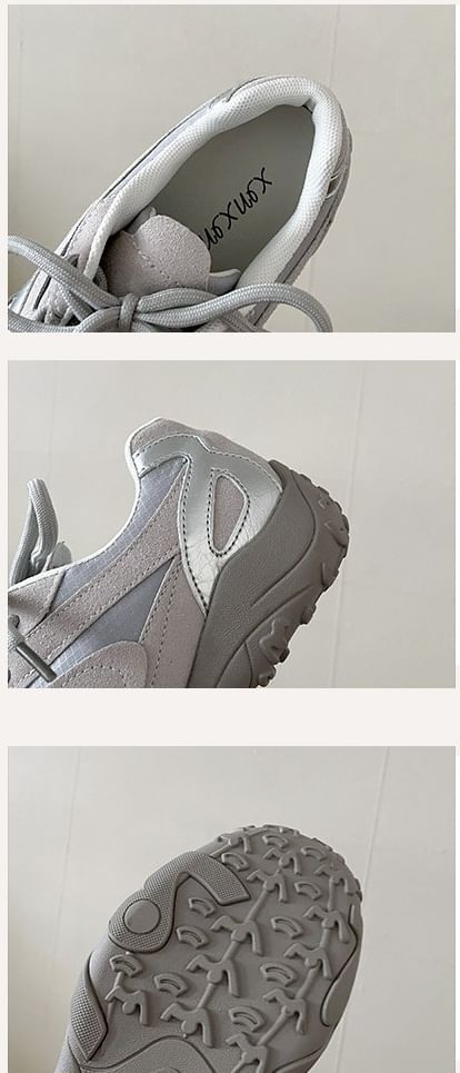 Mesh Panel Rubber Sole Sneakers