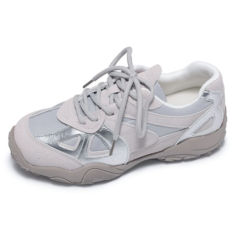Mesh Panel Rubber Sole Sneakers