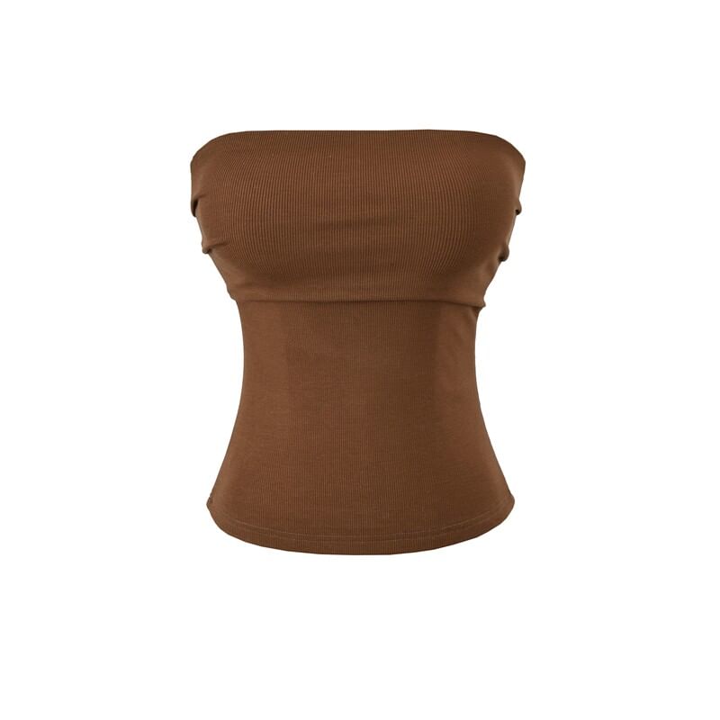 Ruched Strapless Tube Top - Plain