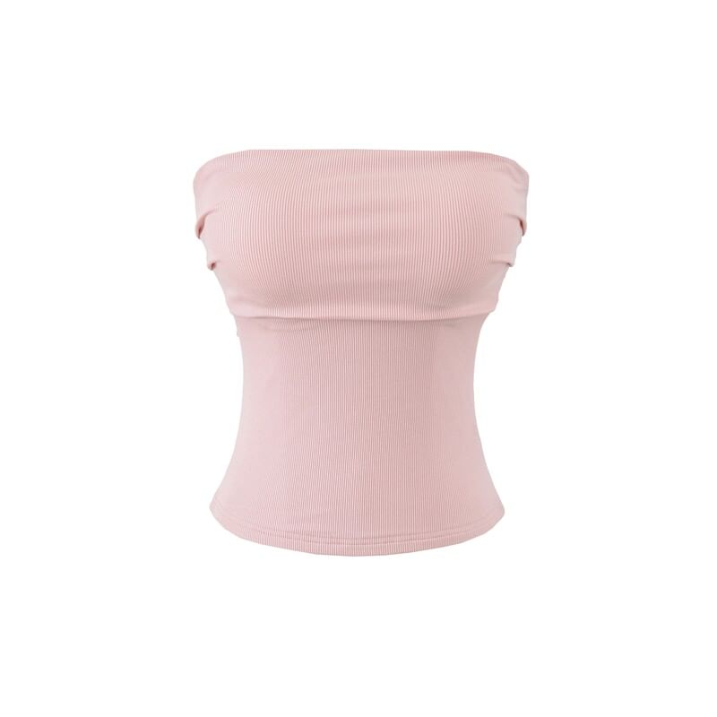 Ruched Strapless Tube Top - Plain