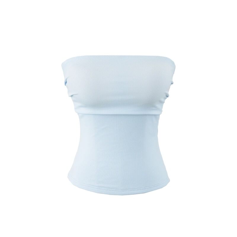 Ruched Strapless Tube Top - Plain