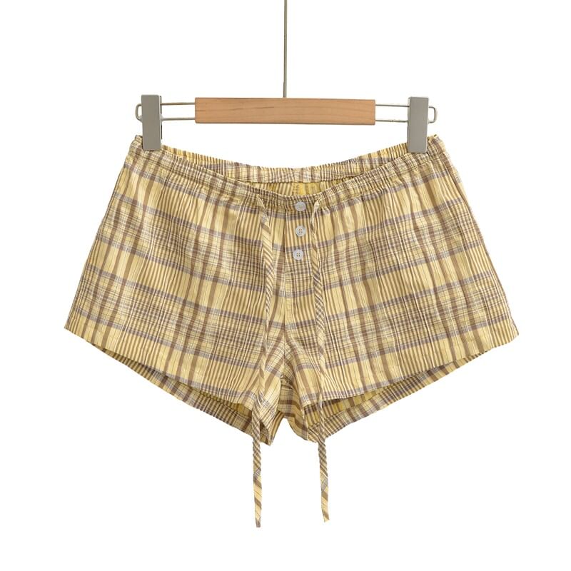 Plaid Halter Top and Mid Rise Shorts