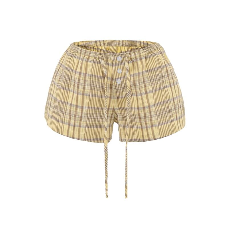Plaid Halter Top and Mid Rise Shorts