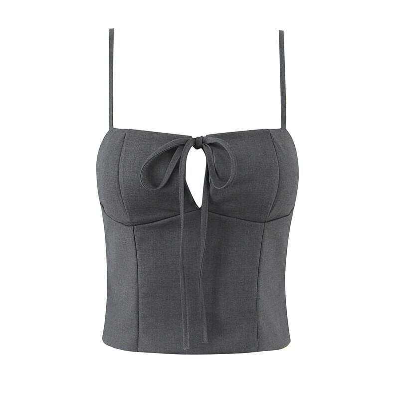 Keyhole Cutout Camisole and Ruffle Skirt Set
