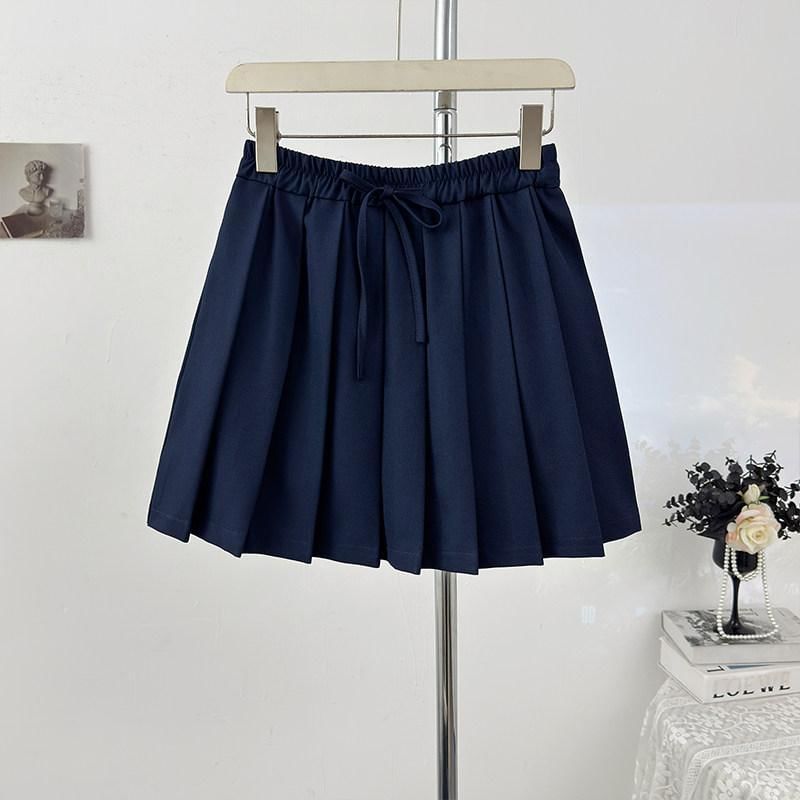 Drawstring Mini Pleated Skirt