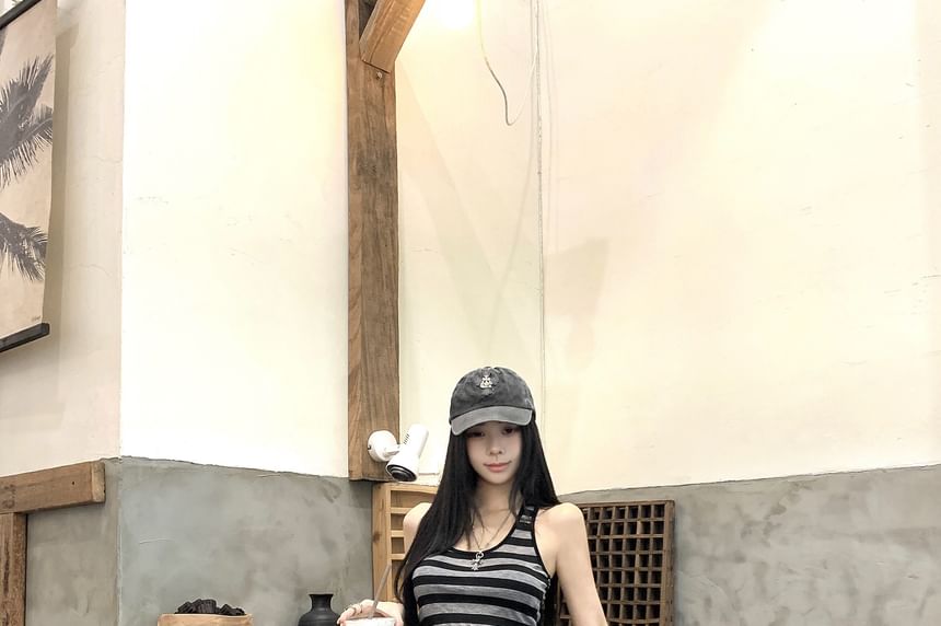 Striped Tank Top and Maxi Skirt Set