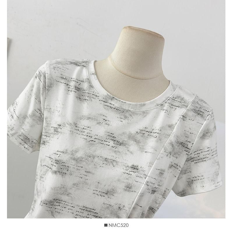 Tie Waist Tie-Dye Round Neck Tee - Short Sleeve