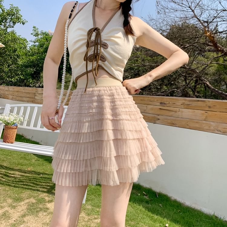 Mid Rise Mini Tiered Skirt