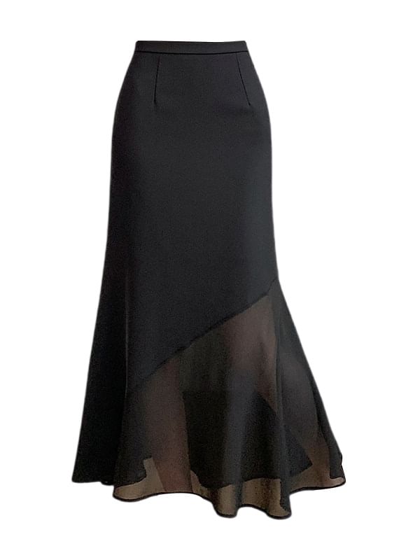 Mid Rise Midi A-Line Skirt