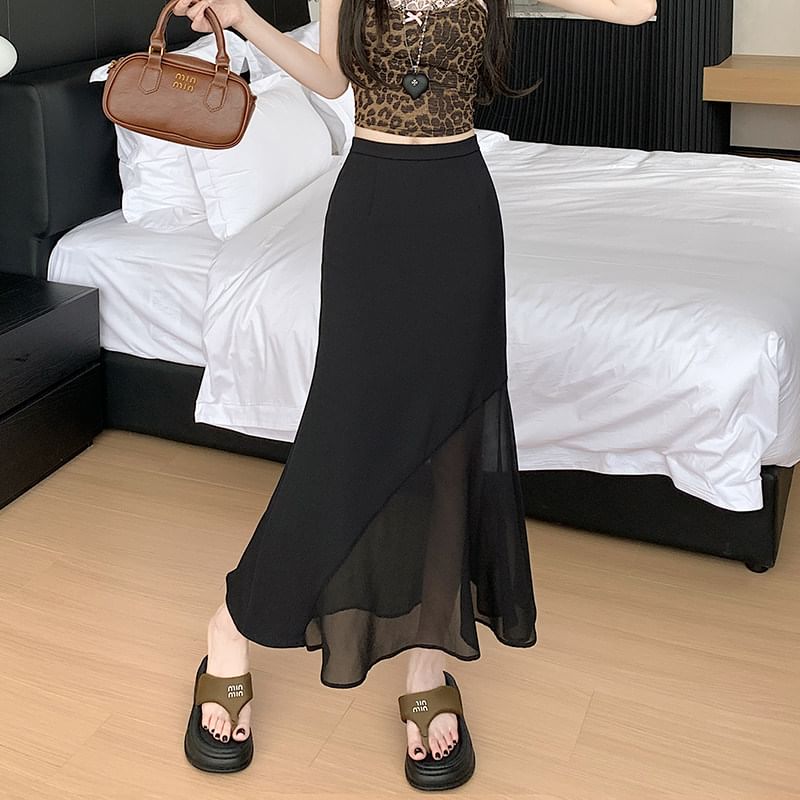 Mid Rise Midi A-Line Skirt