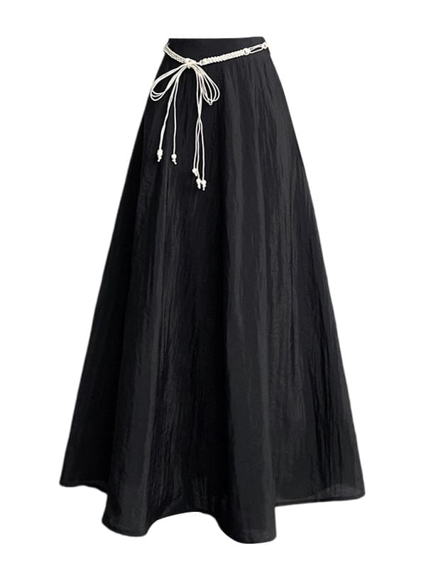 High-Waist Maxi A-Line Skirt
