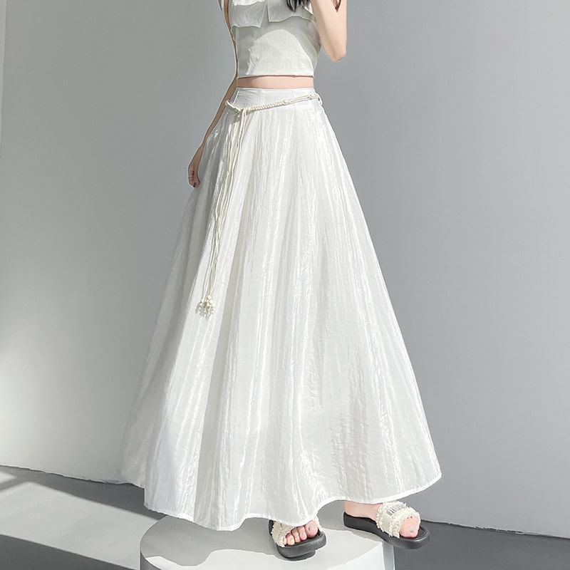 High-Waist Maxi A-Line Skirt