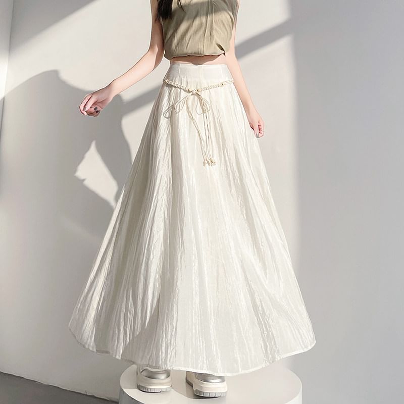 High-Waist Maxi A-Line Skirt