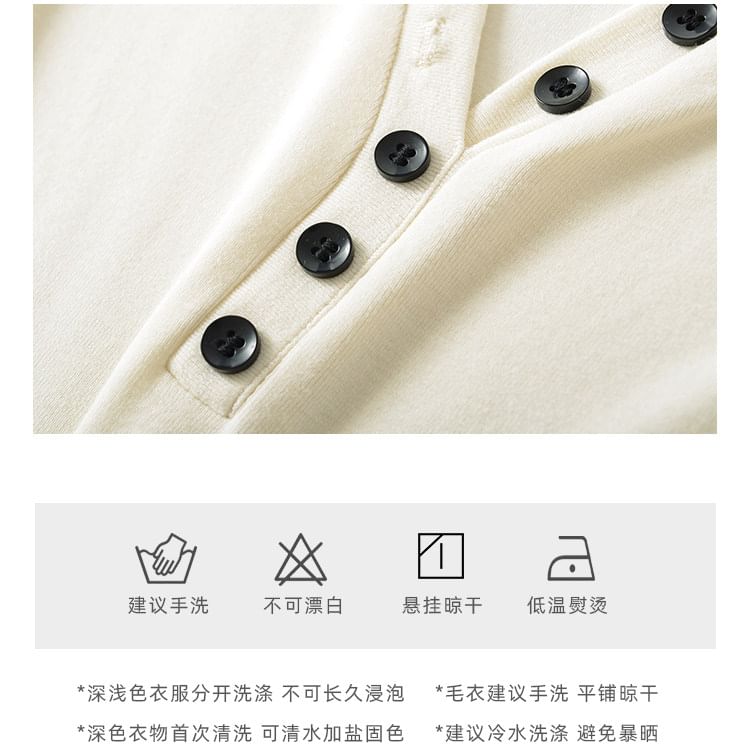 V-Neck Button Front Top - Short Sleeve