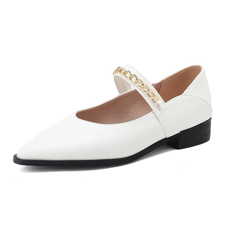Pointy Chained Loafers