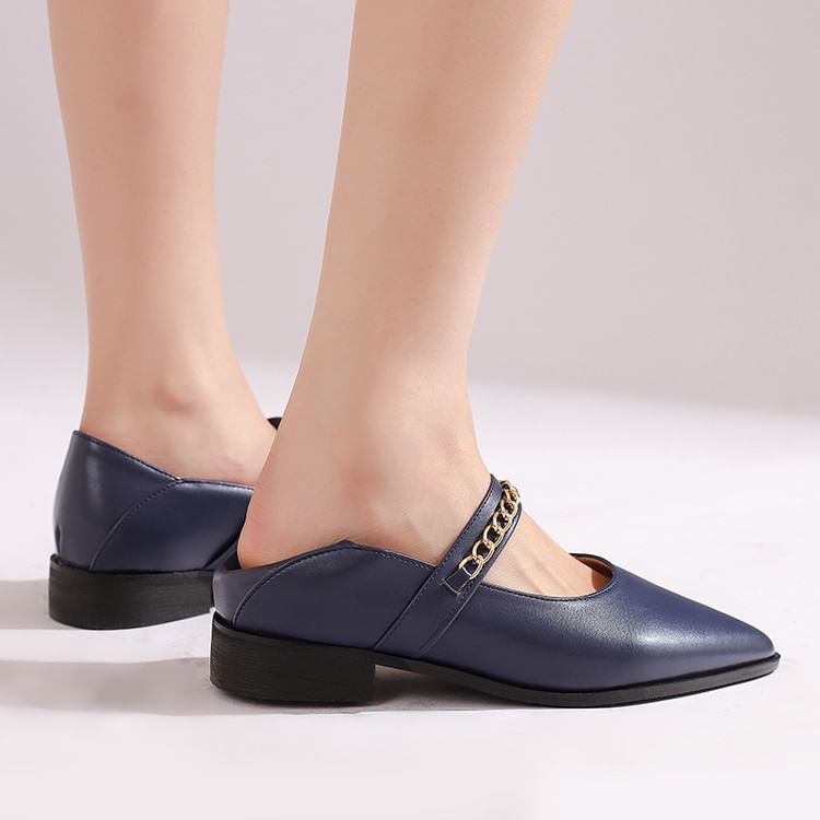 Pointy Chained Loafers