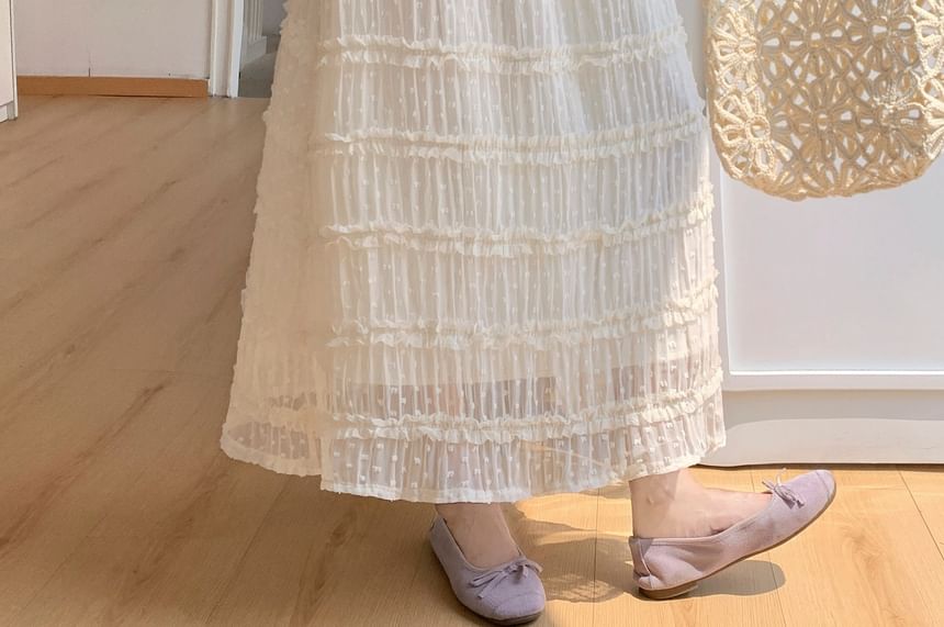High Waist Sheer Maxi A-Line Skirt