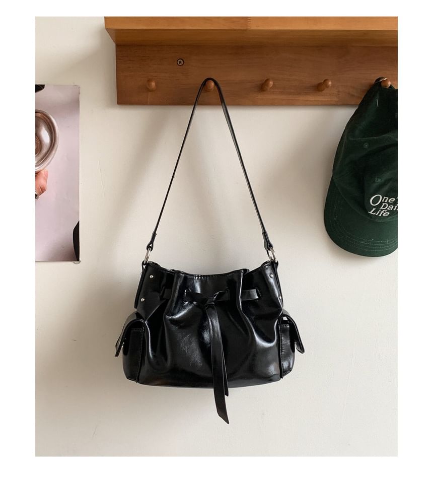 Faux Leather Bucket Bag
