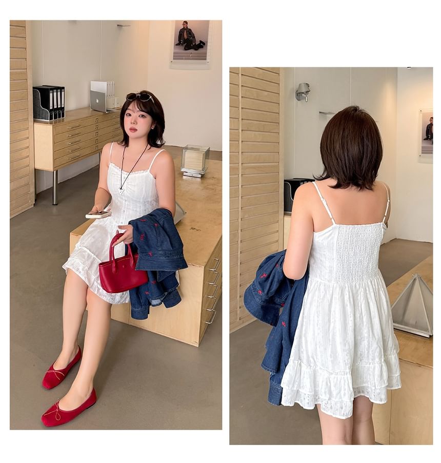 [XL-4XL] Spaghetti Strap Lace A-Line Dress (Various Designs)