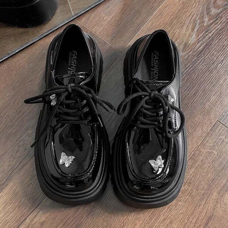Patent Lace Up Platform Shoes