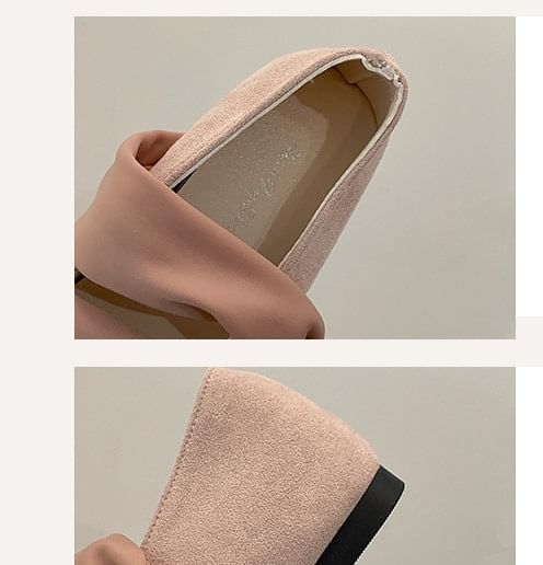 Double Strap Square Toe Faux Leather Flats